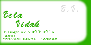 bela vidak business card